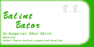 balint bator business card